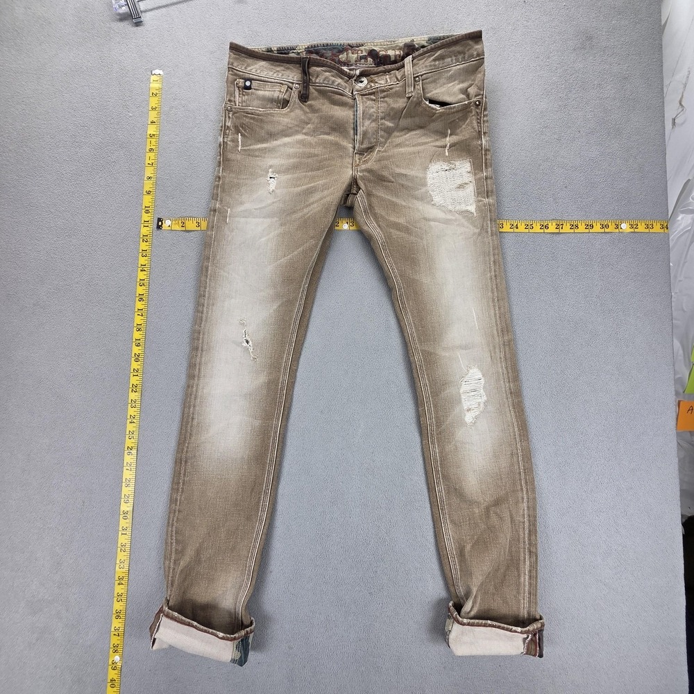 Le Temps Des Cerises Jeans Womens Brown Selvedge Thrashed Fits 32x33